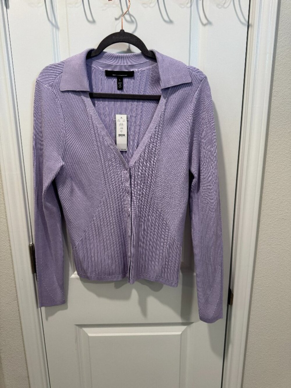 WHBM Boutique purple cardigan sweater size large
